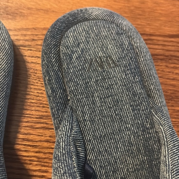 Zara women’s textile denim blue knot slide sandals flat NWOT size 7 - Picture 4 of 10